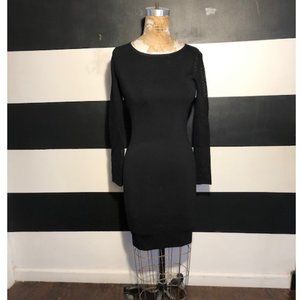 NEW CARMEN MARC VALVO Little Black Bodycon Dress w/ Back Detail  Size Small